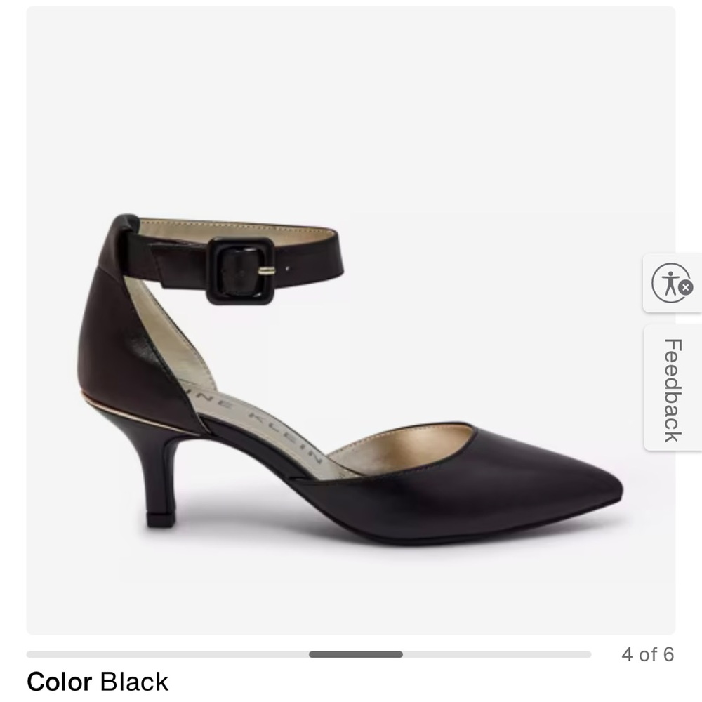 Anne Klein Black Ankle Strap Heels